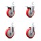 Service Caster 5 Inch Red Poly Swivel 3/4 Inch Square Stem Caster Total Lock Brakes SCC, 2PK SCC-SQTTL20S514-PPUB-RED-34-2-S-2 - alternate 2